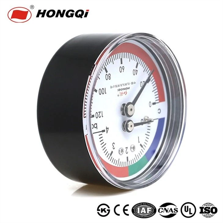 black painted steel temperature pressure gauge (1)